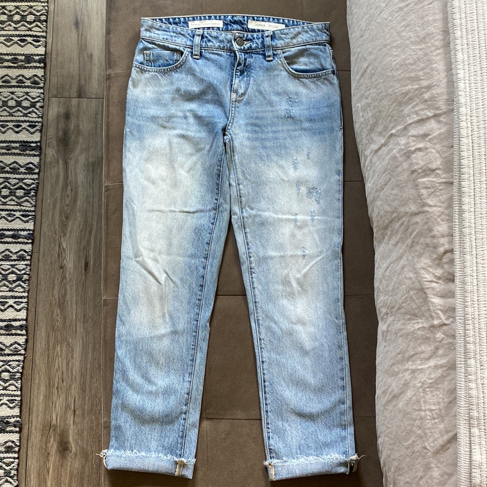 Pilcro Straight Leg Raw Hem Jeans